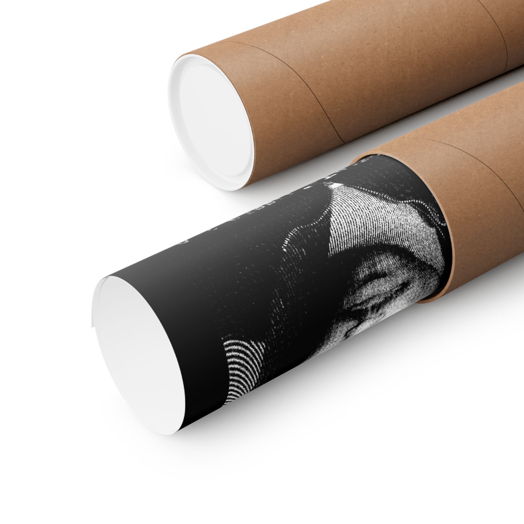 Indigo! B&W Matte Vertical Poster — Grunge Portrait with Star Accent