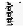 Indigo! Matte Poster — Minimal Black & White 'me, in my room' Vertical Art Print